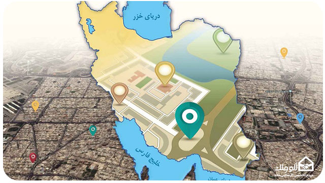 نقشه ایران و موقعیت مکانی
